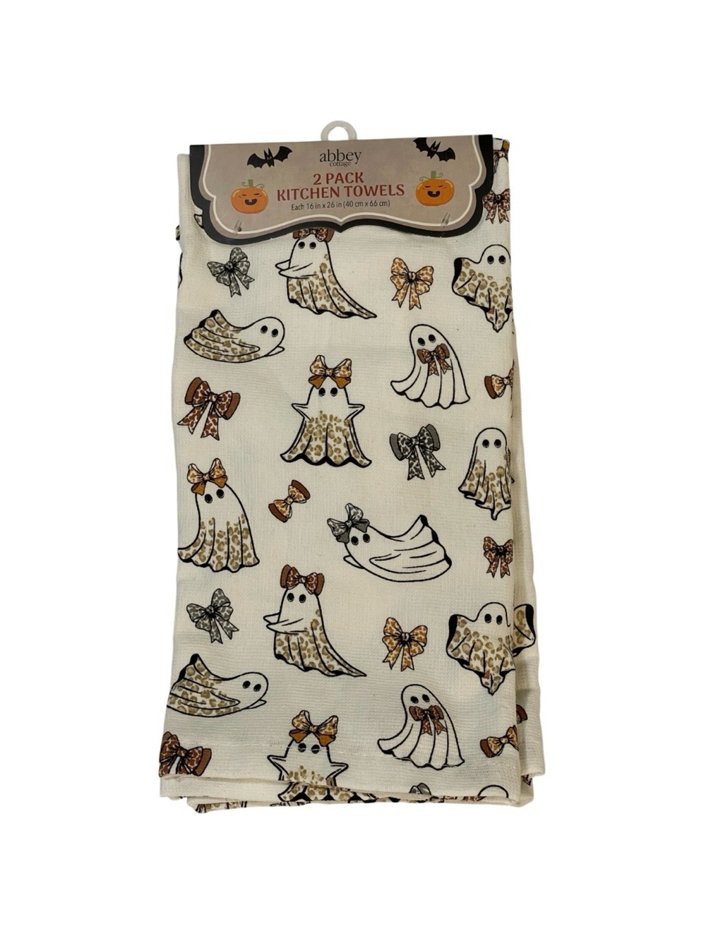 Abbey Cottage 2-pack Leopard Ghost kitchen towel set - NWT**